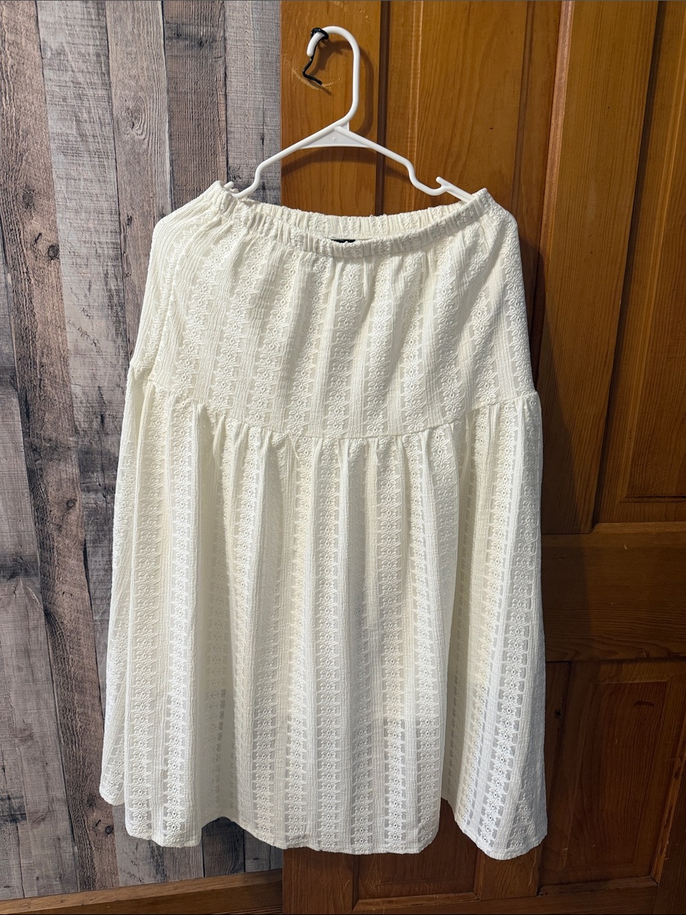 Frye Cream Lace Tiered Midi Skirt